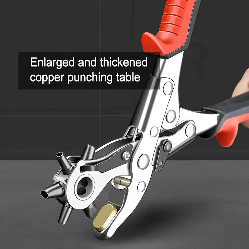 Multi-Size Leather Belt Eyelet Hole Punch Puncher Plier Revolving Handcraft Tool V563-H143