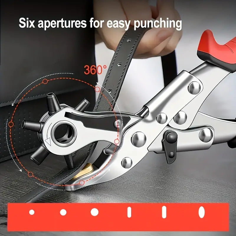 Multi-Size Leather Belt Eyelet Hole Punch Puncher Plier Revolving Handcraft Tool V563-H143