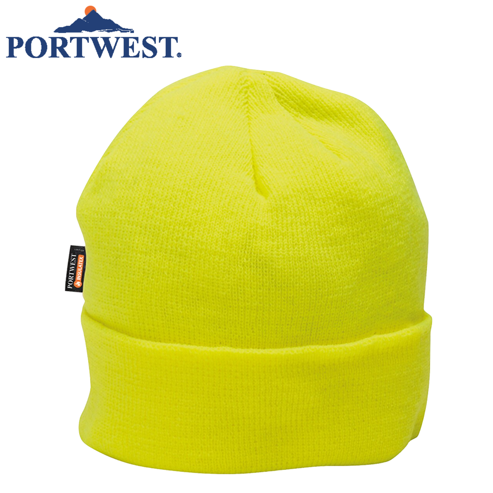 PORTWEST InsulaTex Hi Vis Beanie Fleece Thermal Insulated Workwear Hat - Yellow V563-HA10-HIVIS-YELLOW