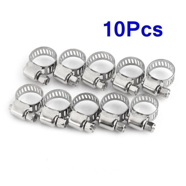 10pcs Hose Clamp Cars Motorcycle Fuel Line Jubilee Petrol Pupe Clips Garden DIY Tools V563-HC100