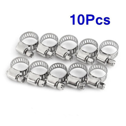 10pcs Hose Clamp Cars Motorcycle Fuel Line Jubilee Petrol Pupe Clips Garden DIY Tools V563-HC100