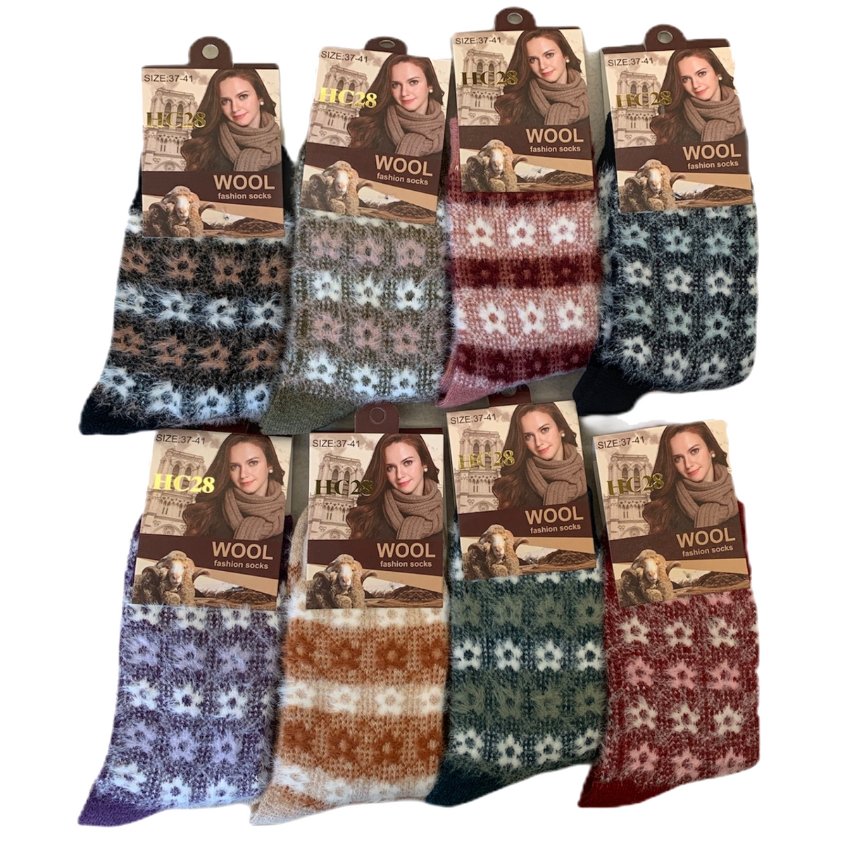 6 Pairs Womens Angora Wool Socks Extra Warm Winter Thermal Soft V563-HC28-37_41-6PAIRS