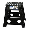 125kg Plastic Folding Step Stool 39cm Portable Chair Flat Indoor/Outdoor Home - Black V563-HH0026-LARGE