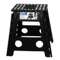 125kg Plastic Folding Step Stool 39cm Portable Chair Flat Indoor/Outdoor Home - Black V563-HH0026-LARGE