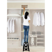125kg Plastic Folding Step Stool 39cm Portable Chair Flat Indoor/Outdoor Home - Black V563-HH0026-LARGE