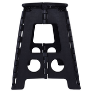 125kg Plastic Folding Step Stool 39cm Portable Chair Flat Indoor/Outdoor Home - Black V563-HH0026-LARGE