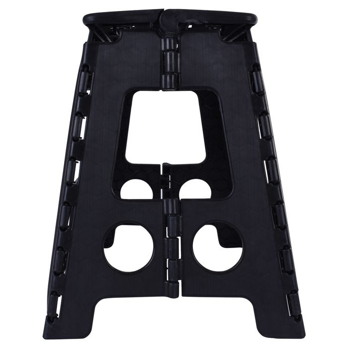 125kg Plastic Folding Step Stool 39cm Portable Chair Flat Indoor/Outdoor Home - Black V563-HH0026-LARGE