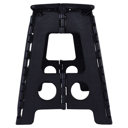 125kg Plastic Folding Step Stool 39cm Portable Chair Flat Indoor/Outdoor Home - Black V563-HH0026-LARGE