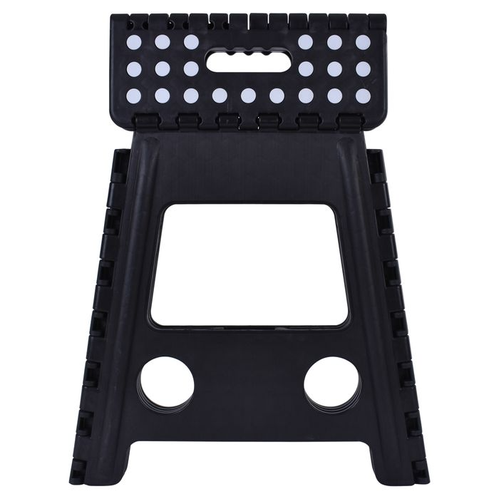 125kg Plastic Folding Step Stool 39cm Portable Chair Flat Indoor/Outdoor Home - Black V563-HH0026-LARGE
