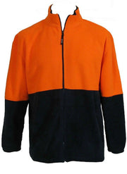 Hi Vis Polar Fleece Full Zip Safety Workwear Fleecy Jacket Unisex - Orange - XL