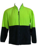 Hi Vis Polar Fleece Full Zip Safety Workwear Fleecy Jacket Unisex - Yellow - XL