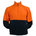 HI VIS POLAR FLEECE Jumper 1/2 Half Zip Safety Workwear Fleecy Jacket Unisex - Orange - L