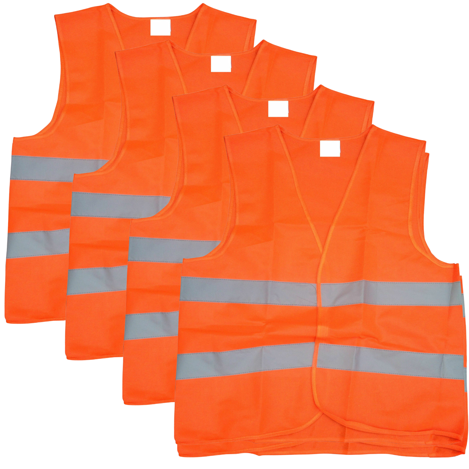 10x Hi Vis Safety VEST Reflective Tape Workwear Orange ONE SIZE Night & Day BULK V563-HIVISVEST-ORANGE-10PK