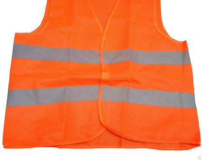 10x Hi Vis Safety VEST Reflective Tape Workwear Orange ONE SIZE Night & Day BULK V563-HIVISVEST-ORANGE-10PK