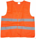 Hi Vis Safety VEST Reflective Tape Workwear Orange ONE SIZE Night & Day Use V563-HIVISVEST-ORANGE