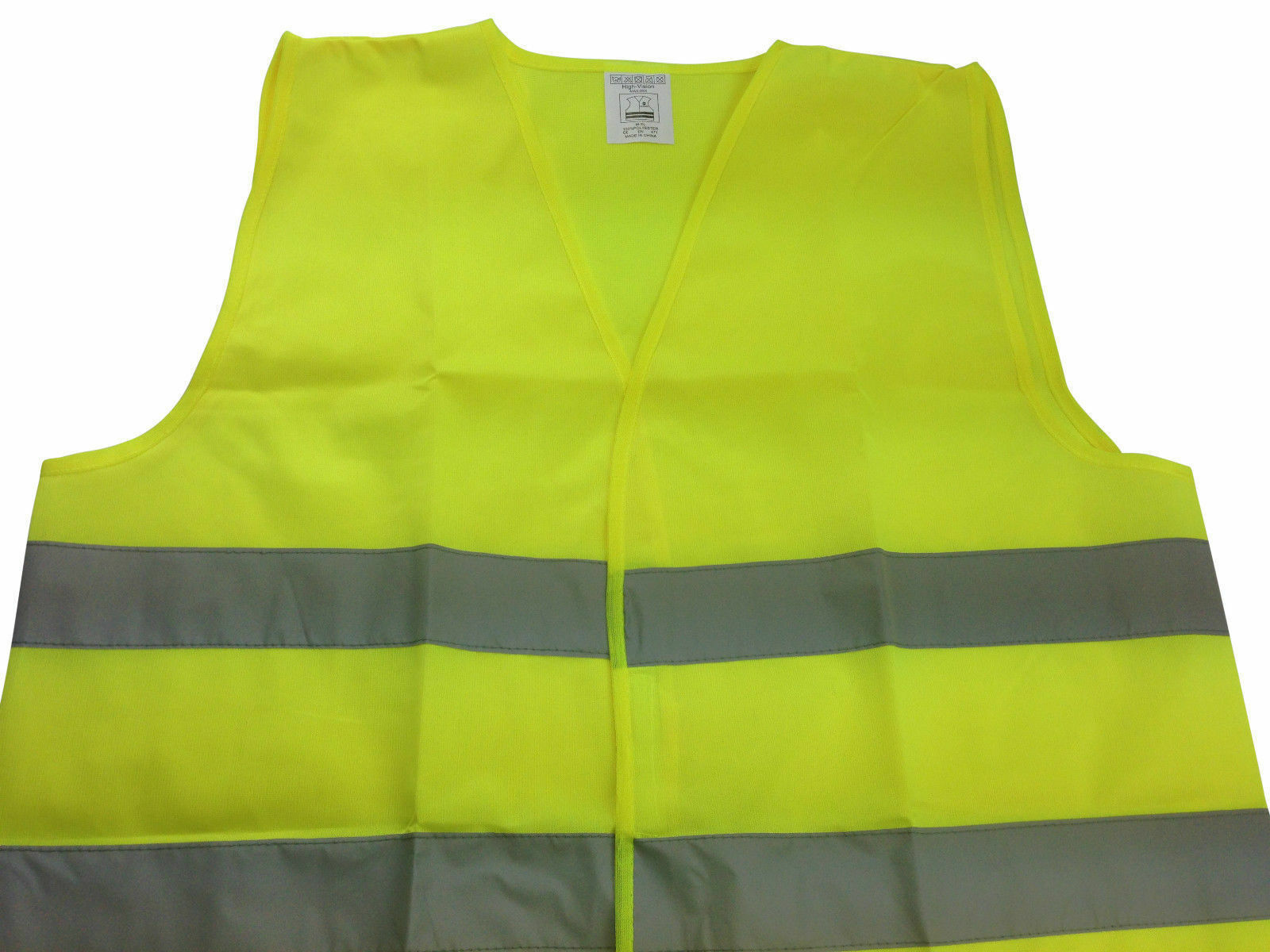 Hi Vis Safety VEST Reflective Tape Workwear Yellow ONE SIZE Night & Day Use V563-HIVISVEST-YELLOW