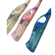 1x Clear Long Gas Lighter for BBQ Kitchen Cigarette w/ Safety Lock - Assorted Colours V563-HO-118-1PC