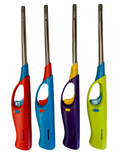 4x Long Gas Lighter for BBQ Kitchen Cigarette w/ Safety Lock - Assorted Colours V563-HO-119-4PCS