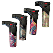1x Jet Gas Lighter Torch Gun Gas w/ Refillable Butane & Safety Lock - Assorted Colours V563-HO-120-1PC