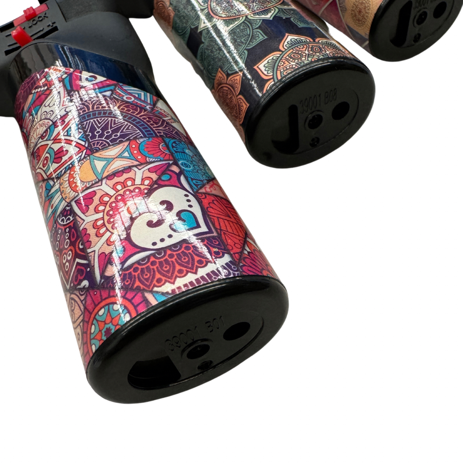1x Jet Gas Lighter Torch Gun Gas w/ Refillable Butane & Safety Lock - Assorted Colours V563-HO-120-1PC