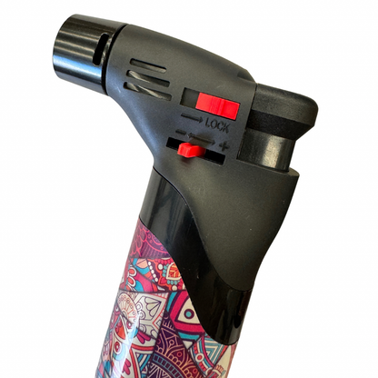 1x Jet Gas Lighter Torch Gun Gas w/ Refillable Butane & Safety Lock - Assorted Colours V563-HO-120-1PC