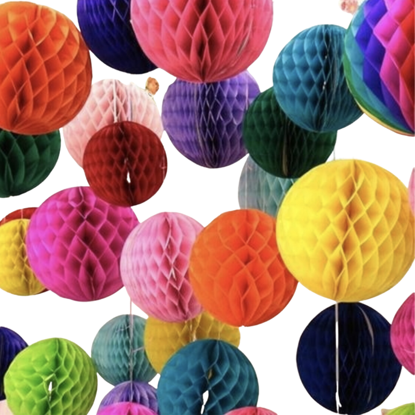 12x HONEYCOMB BALL Tissue Paper Ball Lantern Decor Wedding Party Birthday Bulk V563-HONEYCOMB_BALL_ASST_12PCS