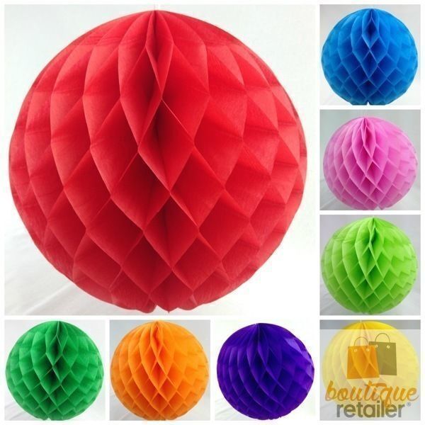 12x HONEYCOMB BALL Tissue Paper Ball Lantern Decor Wedding Party Birthday Bulk V563-HONEYCOMB_BALL_ASST_12PCS
