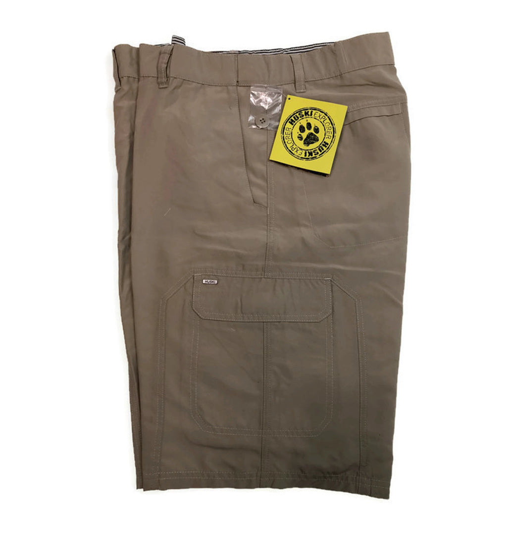 HUSKI Cargo Shorts Mens Cascade Microfibre Flexi Fit Short Army Military 515206 - Clay - 3XL (107cm Waist) V563-HUSKI-515206-CLY-3XL