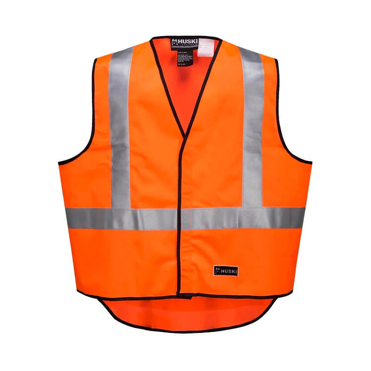 HUSKI Hi Vis Patrol Vest 3M Reflective Tape Safety Workwear High Visibility - Orange - L V563-HUSKI-918094-ORG-L