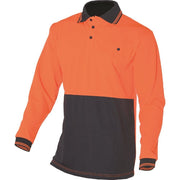 HUSKI Hi Vis Polo Shirt Long Sleeve Safety High Visibility Workwear Driver PPE - Orange - 3XL V563-HUSKI-918150-ORG-3XL