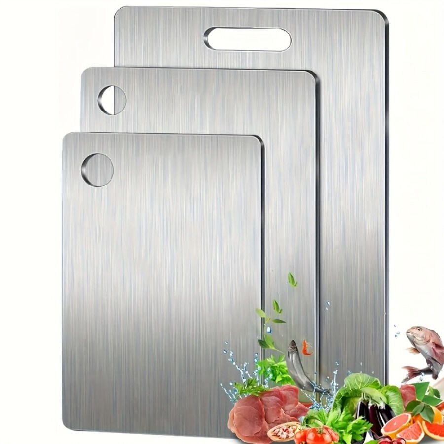 3x Stainless Titanium Steel Anti-Bacterial Mildew-Proof Cutting Chopping Boards V563-HY1281305