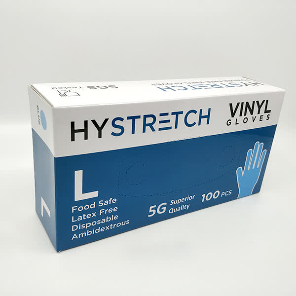 1000x Clear Disposable Vinyl Gloves Powder Free Latex Free Bulk - 1 Box - L V563-HY2404-1BOX-L