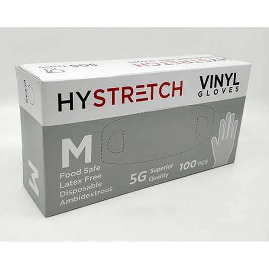 1000x Clear Disposable Vinyl Gloves Powder Free Latex Free Bulk - 1 Box - M V563-HY2404-1BOX-M
