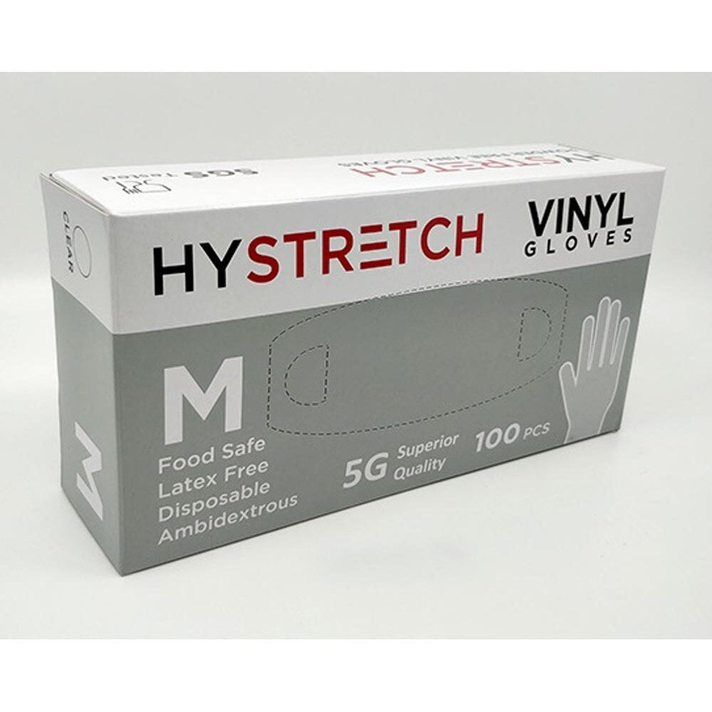 1000x Clear Disposable Vinyl Gloves Powder Free Latex Free Bulk - 1 Box - M V563-HY2404-1BOX-M