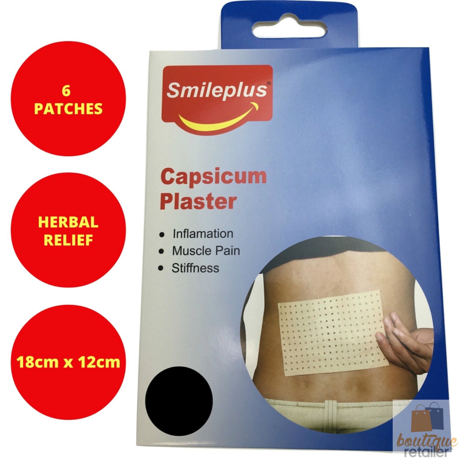 6x CAPSICUM PLASTER PATCHES Herbal Muscle Pain Inflammation Ache Relief BULK V563-HY8815A-2PACKS