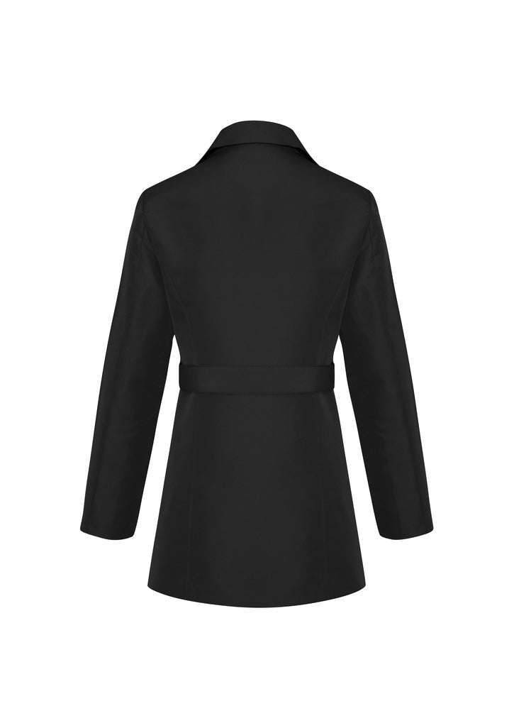 Womens Winter Button Long Trench Coat Jacket Parka Overcoat - Black - Large