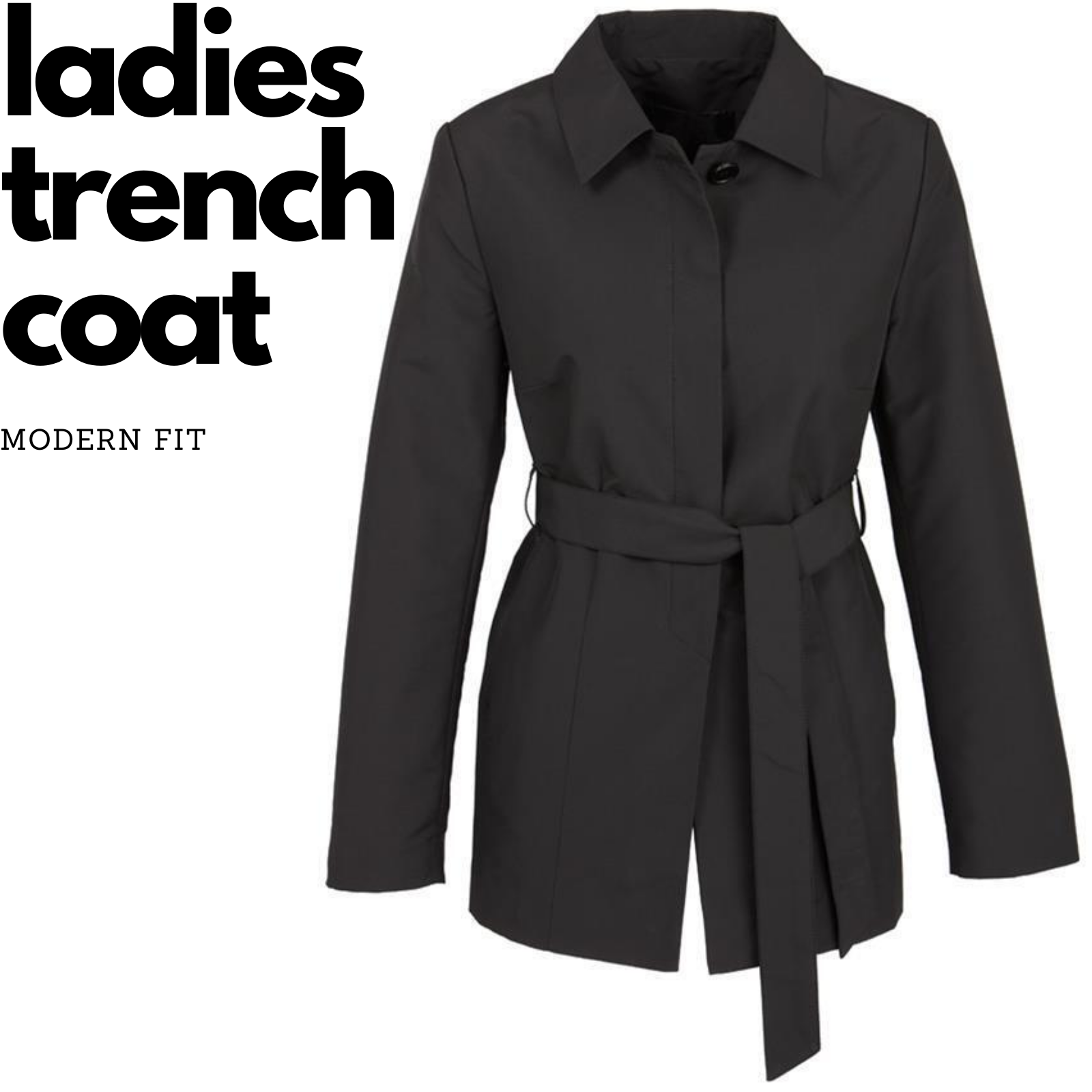Womens Winter Button Long Trench Coat Jacket Parka Overcoat - Black - Medium V563-J126LL-BLACK-M