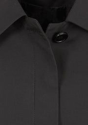 Womens Winter Button Long Trench Coat Jacket Parka Overcoat - Black - Medium