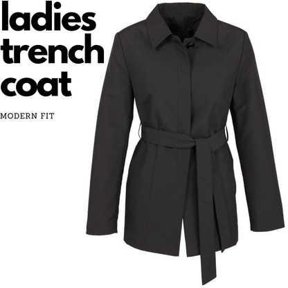 Womens Winter Button Long Trench Coat Jacket Parka Overcoat - Black - X-Large V563-J126LL-BLACK-XL