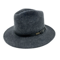 JACARU 1849 Australian 100% Wool Hat Fedora Trilby Crushable Travel - Dark Grey - Large (58-59cm)