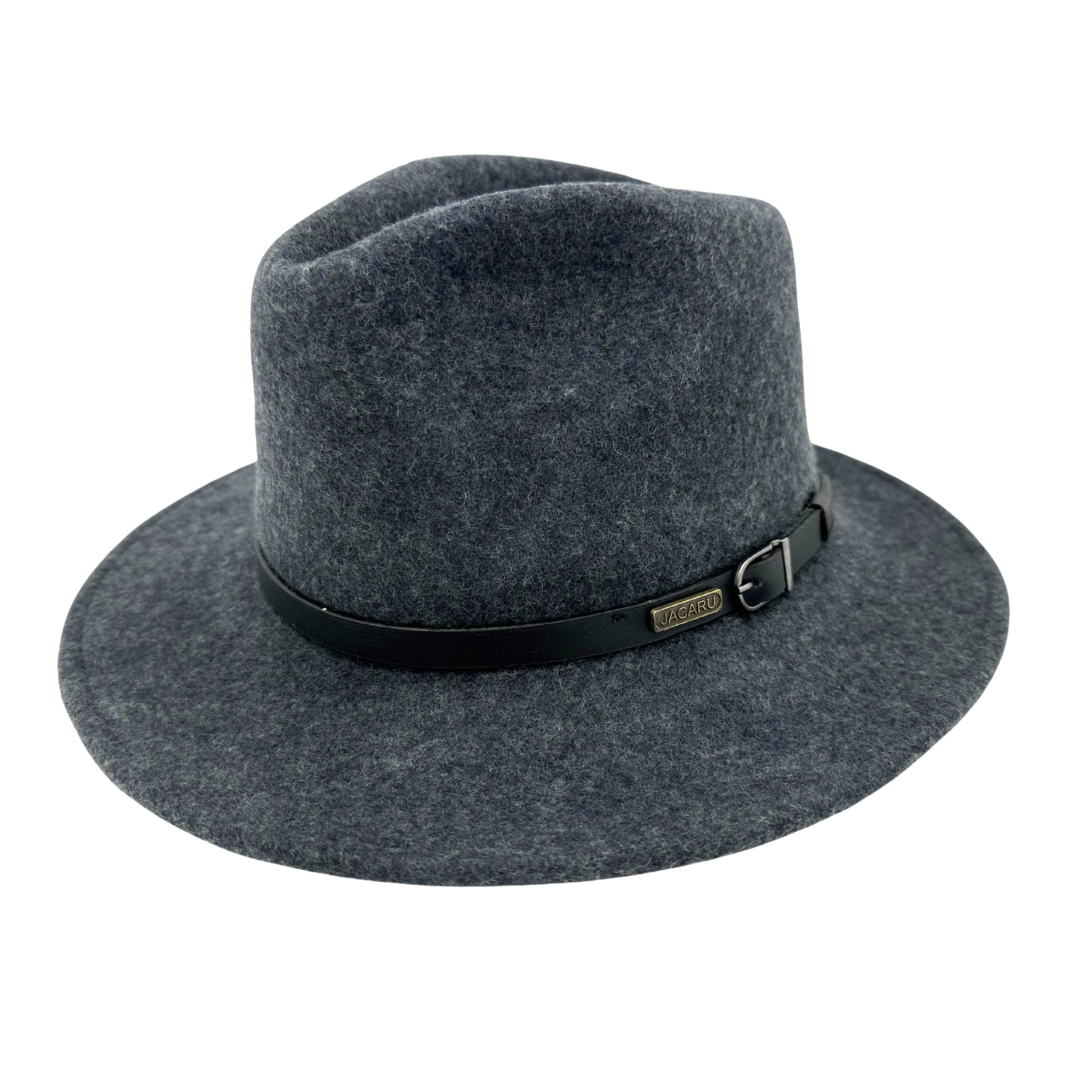 JACARU 1849 Australian 100% Wool Hat Fedora Trilby Crushable Travel - Dark Grey - Large (58-59cm)