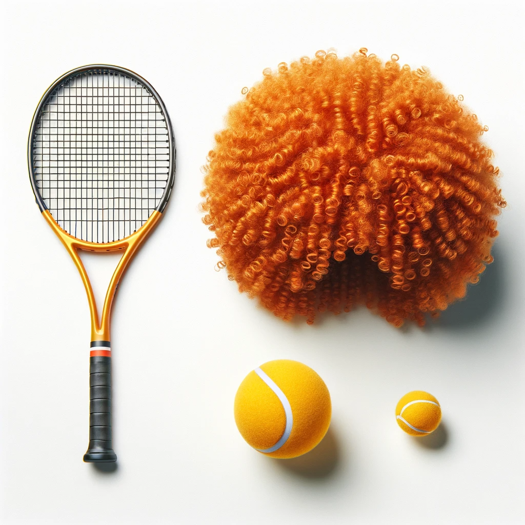 Jannik Sinner Inspired Wig Curly Afro Party Costume Tennis Dress Up - Orange V563-JANNIK_SINNER_WIG