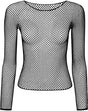 Womens Fishnet Mesh Top Long Sleeve Sheer See Through Party Costume - Black V563-JD-12168-BLK
