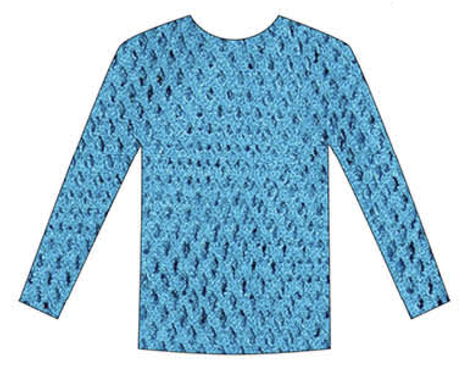Womens Fishnet Mesh Top Long Sleeve Sheer See Through Party Costume - Blue V563-JD-12168-BLU