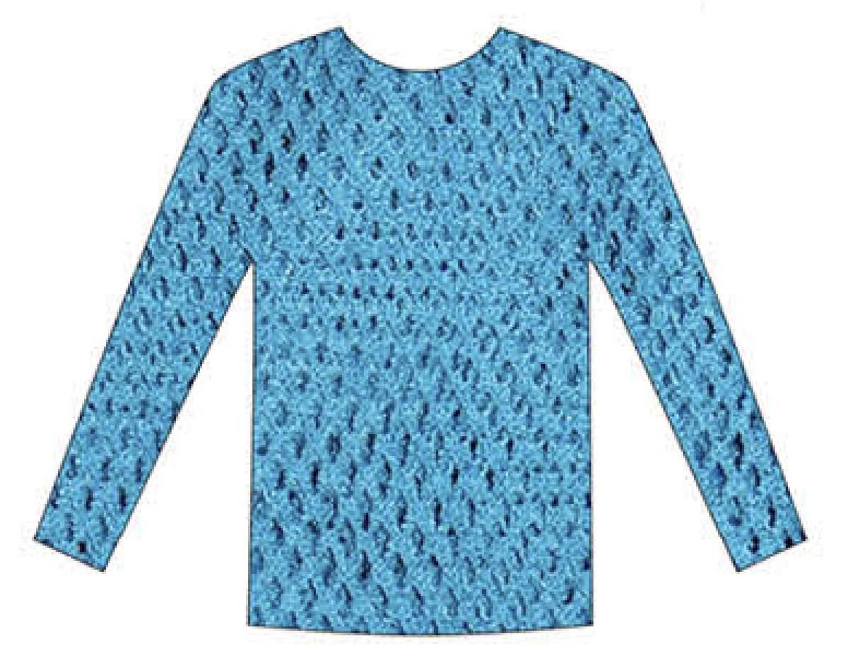 Womens Fishnet Mesh Top Long Sleeve Sheer See Through Party Costume - Blue V563-JD-12168-BLU