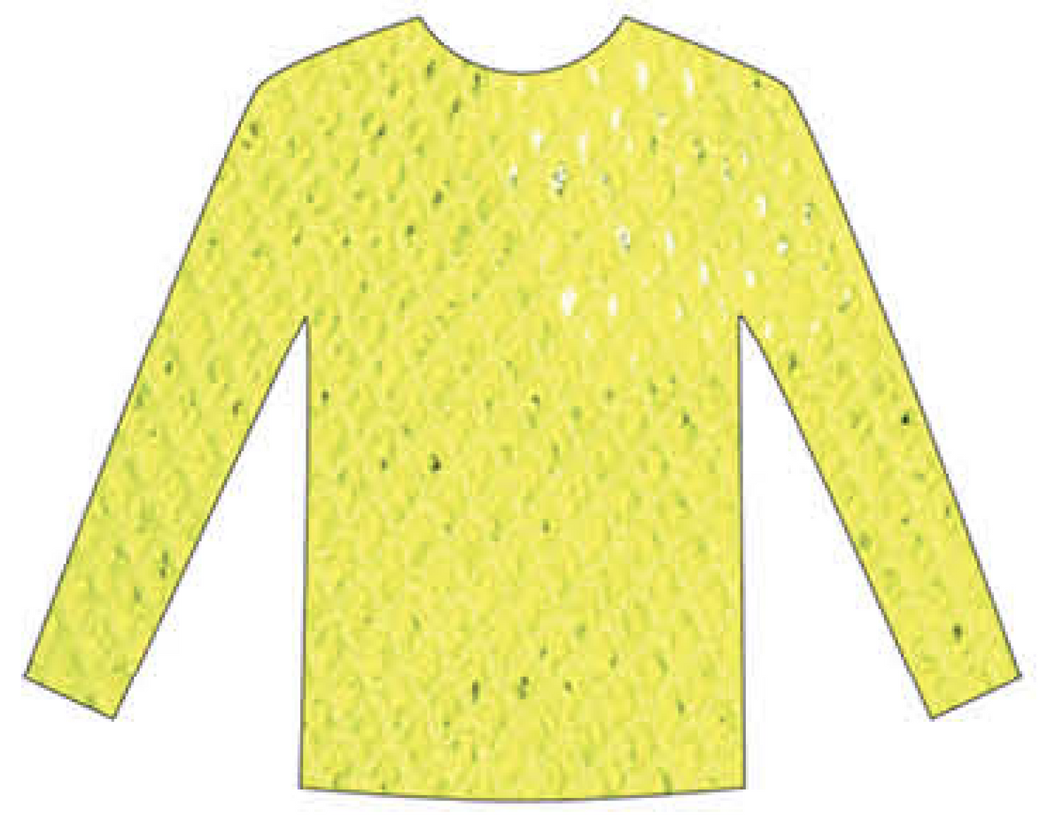 Womens Fishnet Mesh Top Long Sleeve Sheer See Through Costume - Fluro Yellow V563-JD-12168-FLUROYLW