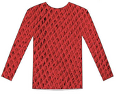 Womens Fishnet Mesh Top Long Sleeve Sheer See Through Party Costume - Red V563-JD-12168-RED