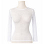 Womens Fishnet Mesh Top Long Sleeve Sheer See Through Party Costume - White V563-JD-12168-WHT