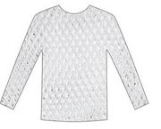 Womens Fishnet Mesh Top Long Sleeve Sheer See Through Party Costume - White V563-JD-12168-WHT