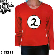 Kids Cat In The Hat Thing 2 Long Sleeve Red Top Party Costume Book Week - S (4-5 Years Old) V563-JD-13167-S
